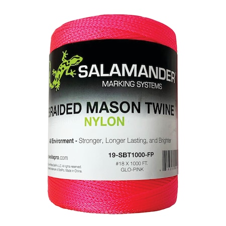 Sitepro Braided Twine, Flo Pink, 1000ft, 12PK 19-SBT1000-FP